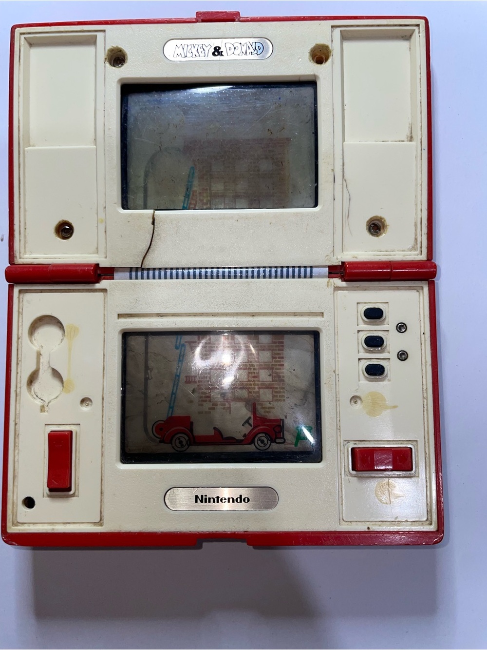 Nintendo Game & Watch Multi Screen Mickey & Donald Handheld Game DM-53 For Parts